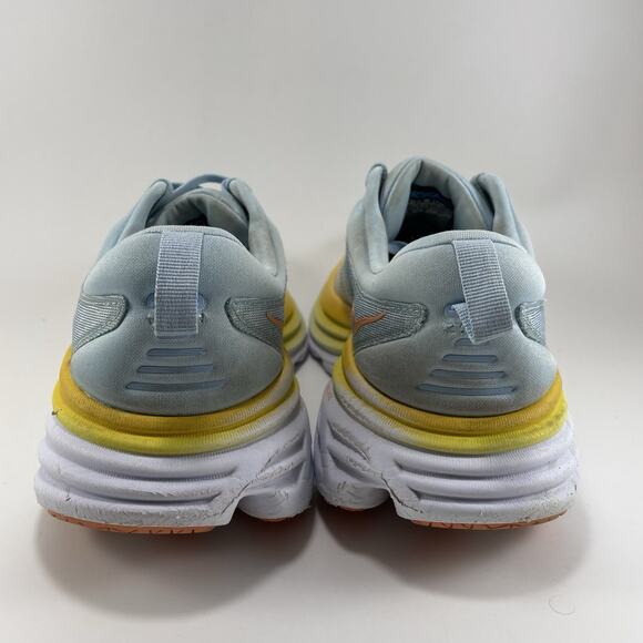 Hoka One One Bondi 8 Running Shoes Womens Size 10.5 B Summer Song Blue Yellow - Picture 4 of 11